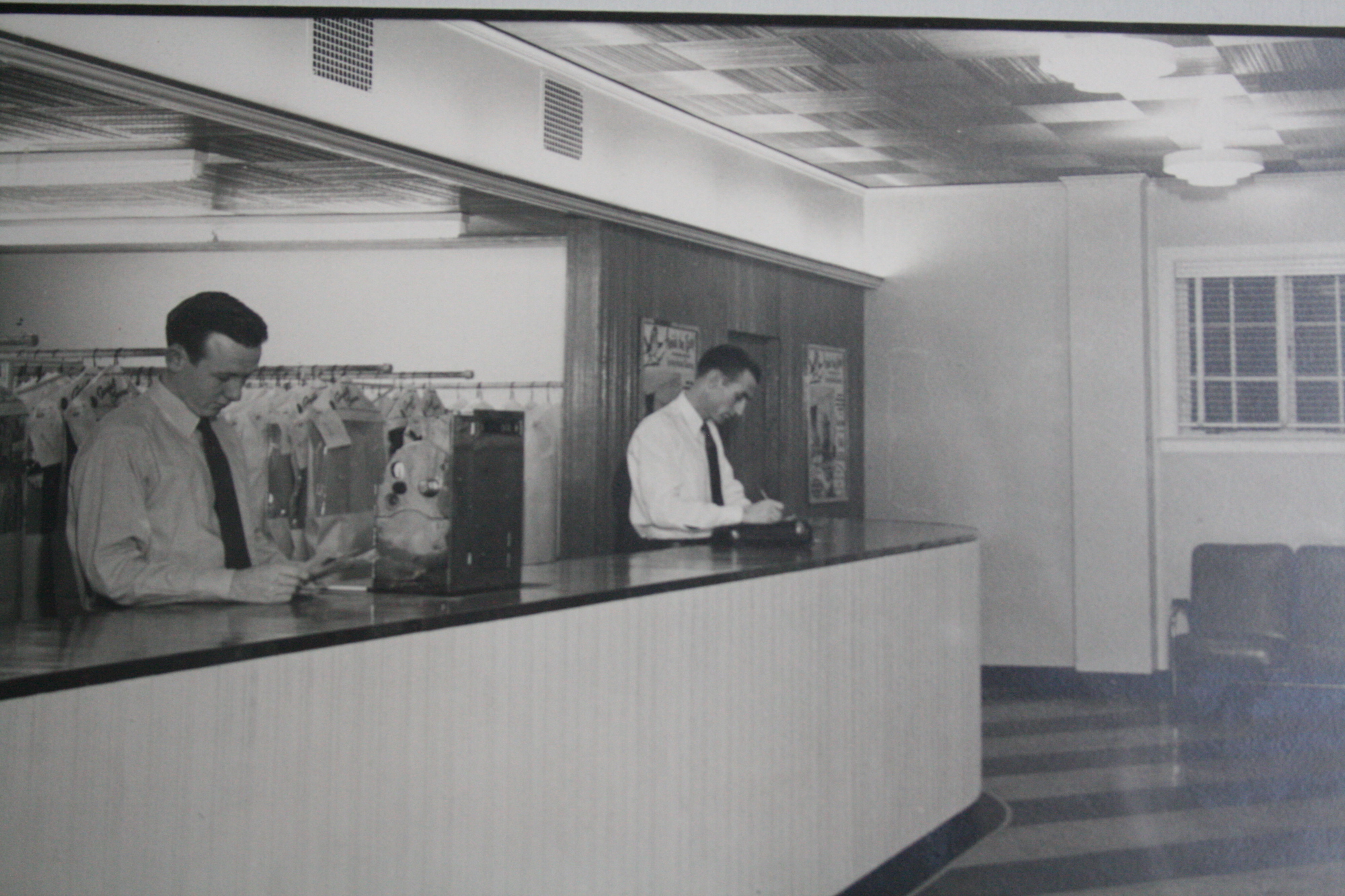 Interior of Baxter's Cleaners in the 1960s